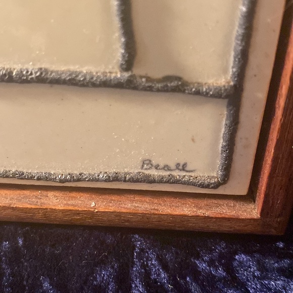 Barbara Vantrease Beall Studio Art Deco Style Tile Wall Art-Asparagus Signed - Picture 5 of 5